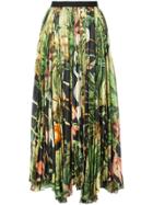 Adam Lippes Orchid Printed Voile Pleated Midi Skirt - Multicolour