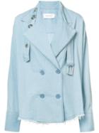 Marques'almeida - Double-breasted Denim Shirt - Women - Cotton - S, Blue, Cotton