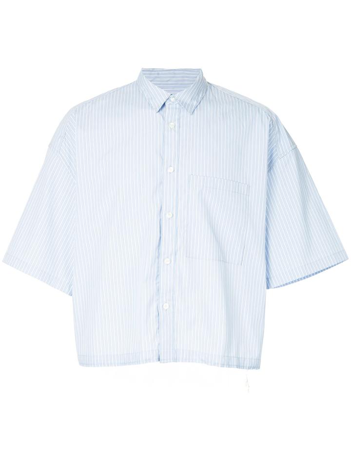 Jieda Striped Short Sleeve Shirt - Blue