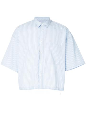 Jieda Striped Short Sleeve Shirt - Blue