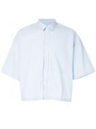 Jieda Striped Short Sleeve Shirt - Blue