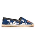 Dolce & Gabbana Bird Print Espadrilles, Men's, Size: 42, Blue, Cotton/leather
