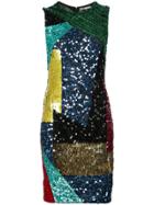 Alice+olivia Patwork Sequinned Bodycon Dress - Multicolour