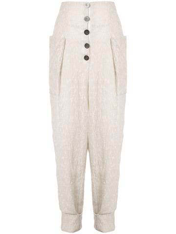 Joshua Millard Drop Crotch High Waisted Trousers - Nude & Neutrals