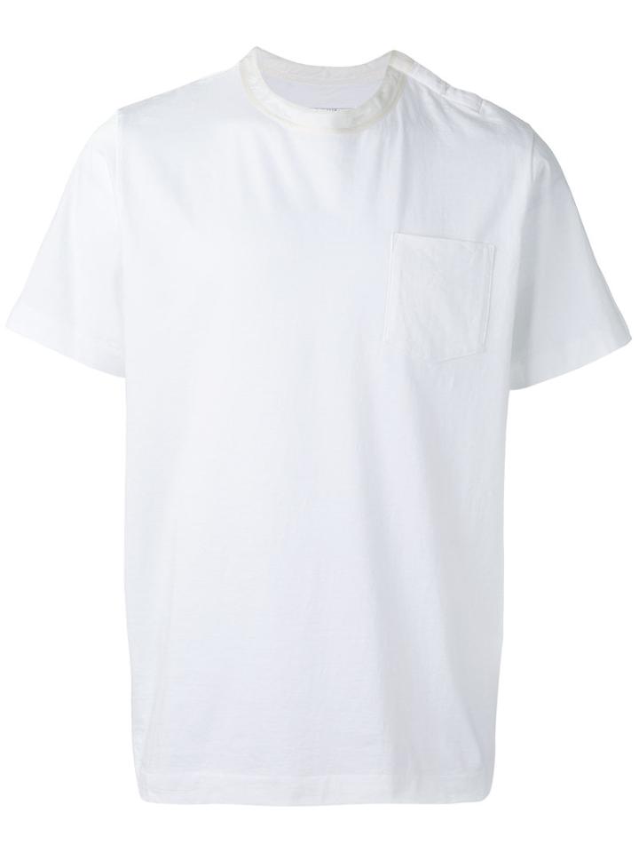 Sacai Silky Crew Neck T-shirt, Men's, Size: 3, White, Cotton/cupro