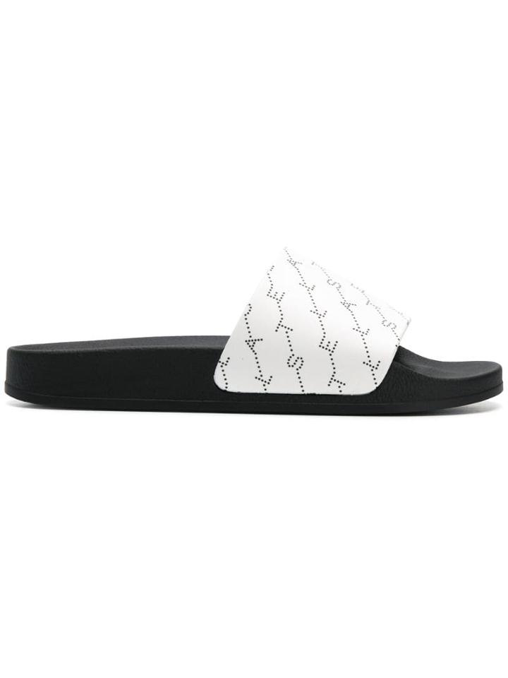 Stella Mccartney Monogram Strap Slides - White