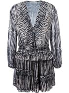 Iro Striped Ruffled Playsuit, Women's, Size: 38, Black, Polyester