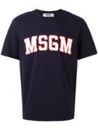 Msgm - Logo Print T-shirt - Men - Cotton - M, Blue, Cotton