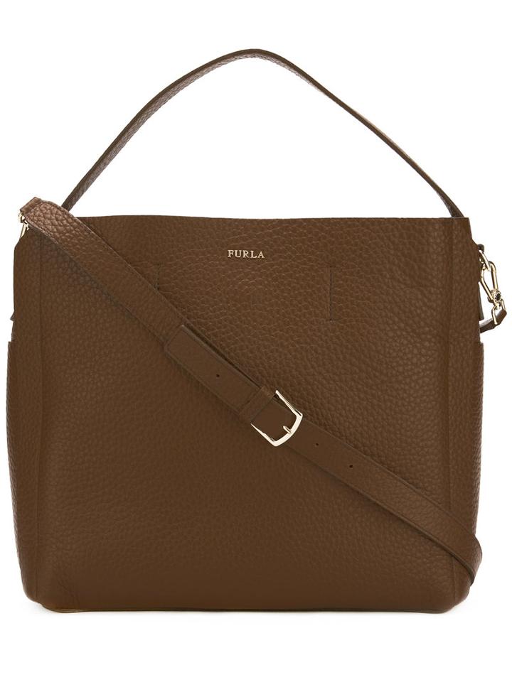 Furla - Large Shoulder Tote - Women - Leather - One Size, Brown, Leather