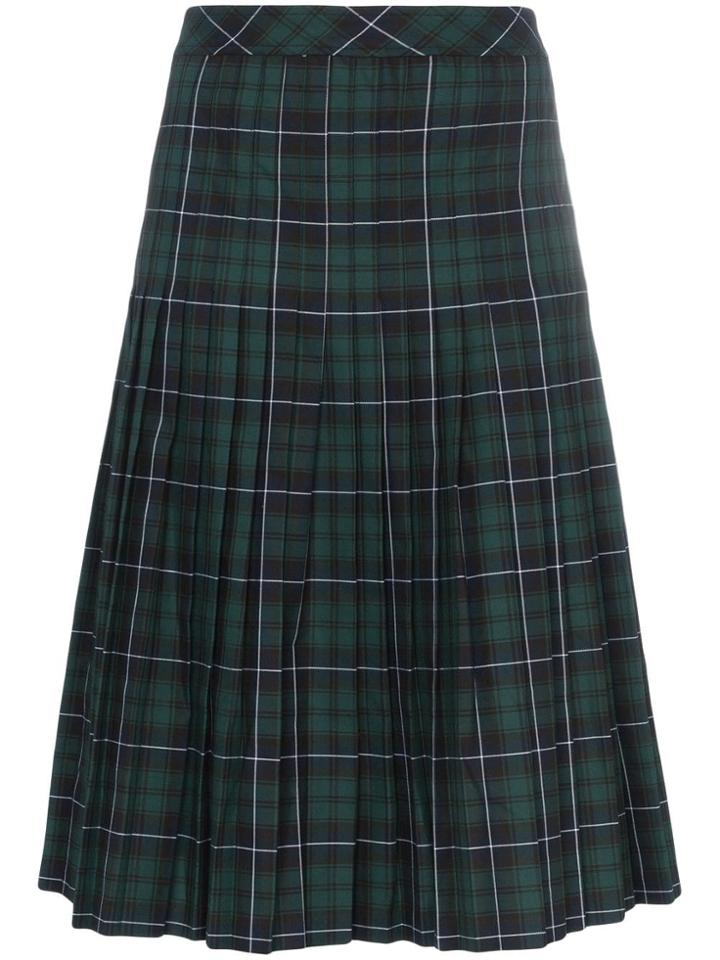 Sandy Liang Uniform Tartan Pleated Cotton Skirt - Unavailable
