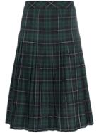 Sandy Liang Uniform Tartan Pleated Cotton Skirt - Unavailable