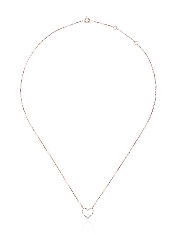 Rosa De La Cruz 18k Rose Gold And Diamond Heart Necklace - Metallic