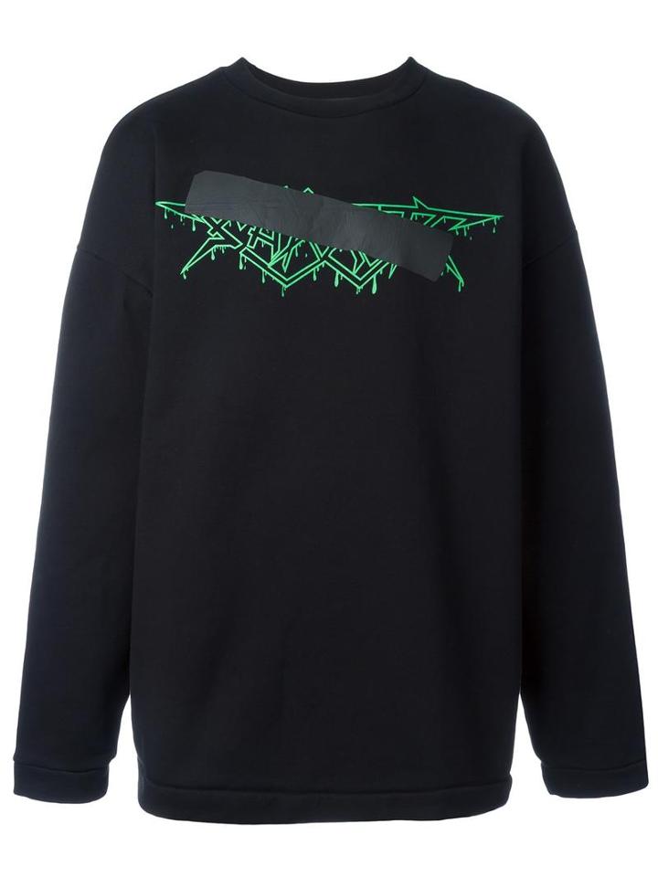 Off-white Censored Print Sweatshirt, Men's, Size: Xl, Black, Cotton