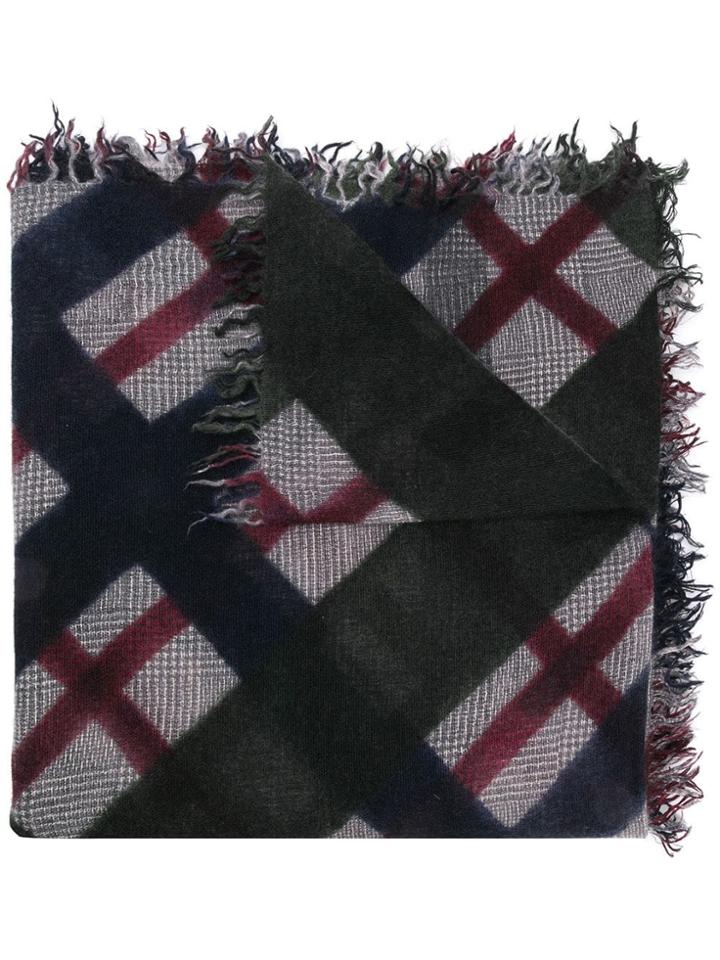Faliero Sarti Checked Scarf - Blue