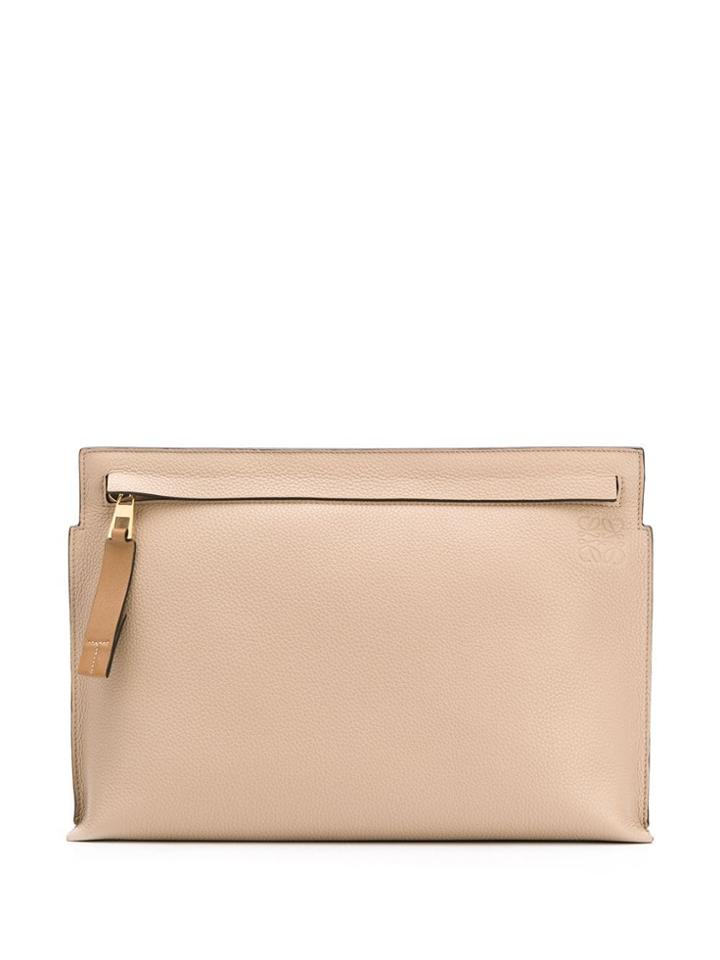 Loewe Embossed Anagram Clutch - Neutrals