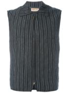 Romeo Gigli Vintage Striped Waistcoat, Men's, Size: 50, Black