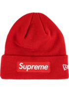 Supreme New Era Box Logo Beanie - Red