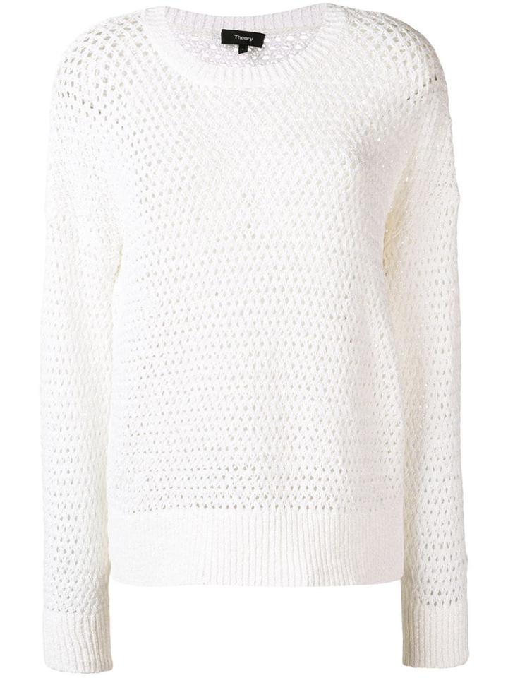 Theory Open-knit Jumper - White