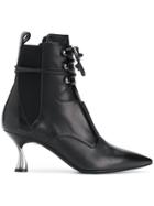Casadei Heeled Lace Up Ankle Boots - Black