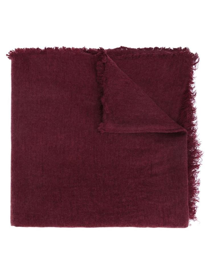 Ann Demeulemeester Frayed Scarf, Men's, Red, Acetate/cashmere