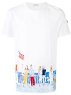 Moncler People Print T-shirt, Men's, Size: Small, White, Cotton