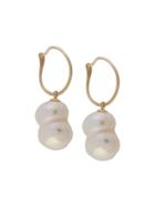 Niza Huang 9kt Gold Twin Baroque Pearl Drop Earrings