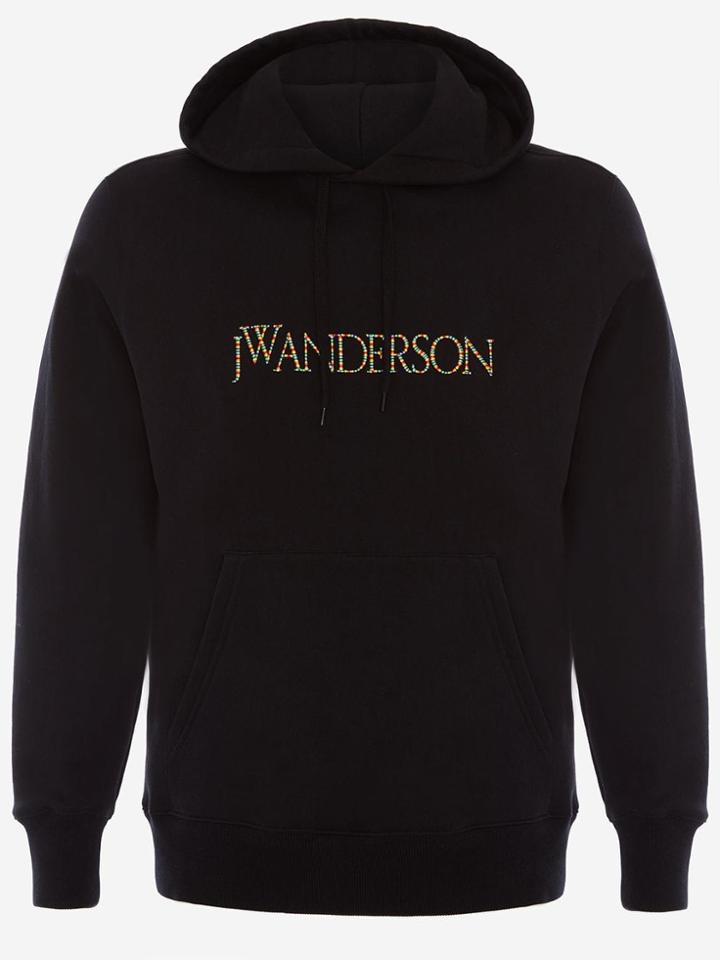 Jw Anderson Embroidered Logo Hoodie - Black