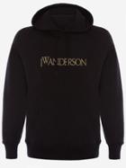 Jw Anderson Embroidered Logo Hoodie - Black