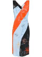 Dvf Diane Von Furstenberg Diagonal Stripe Colour-block Dress -