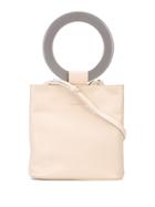 Modern Weaving Mini Circle-handle Bucket Bag - White