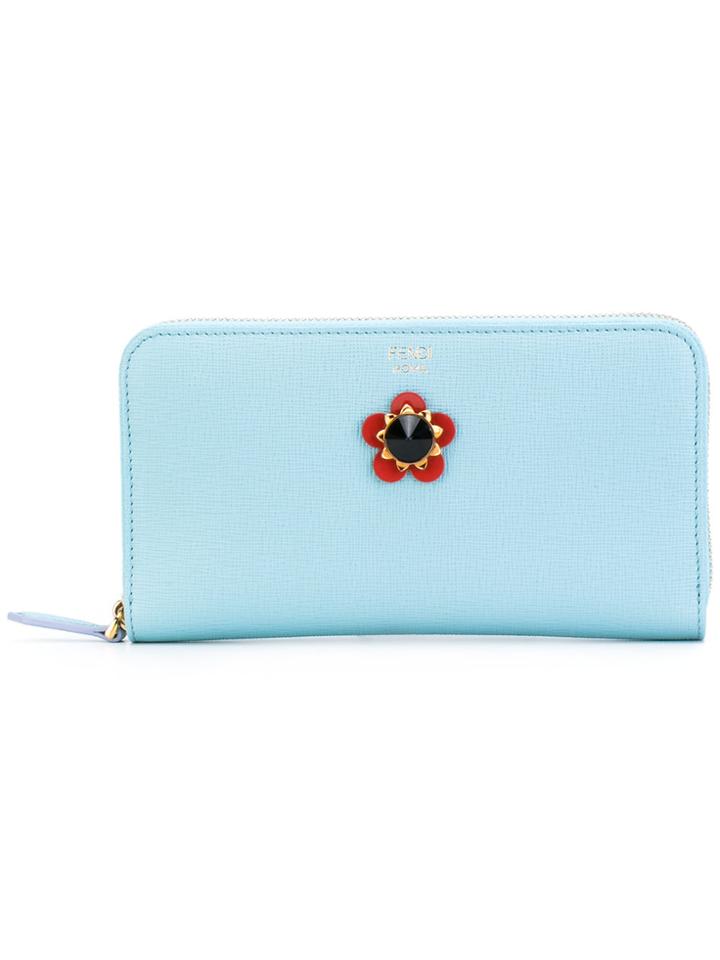 Fendi Flower Embellished Purse - Blue