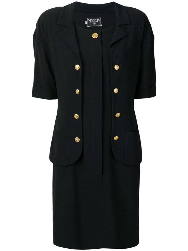 Chanel Pre-owned 1990's Faux-jacket Dress - Black