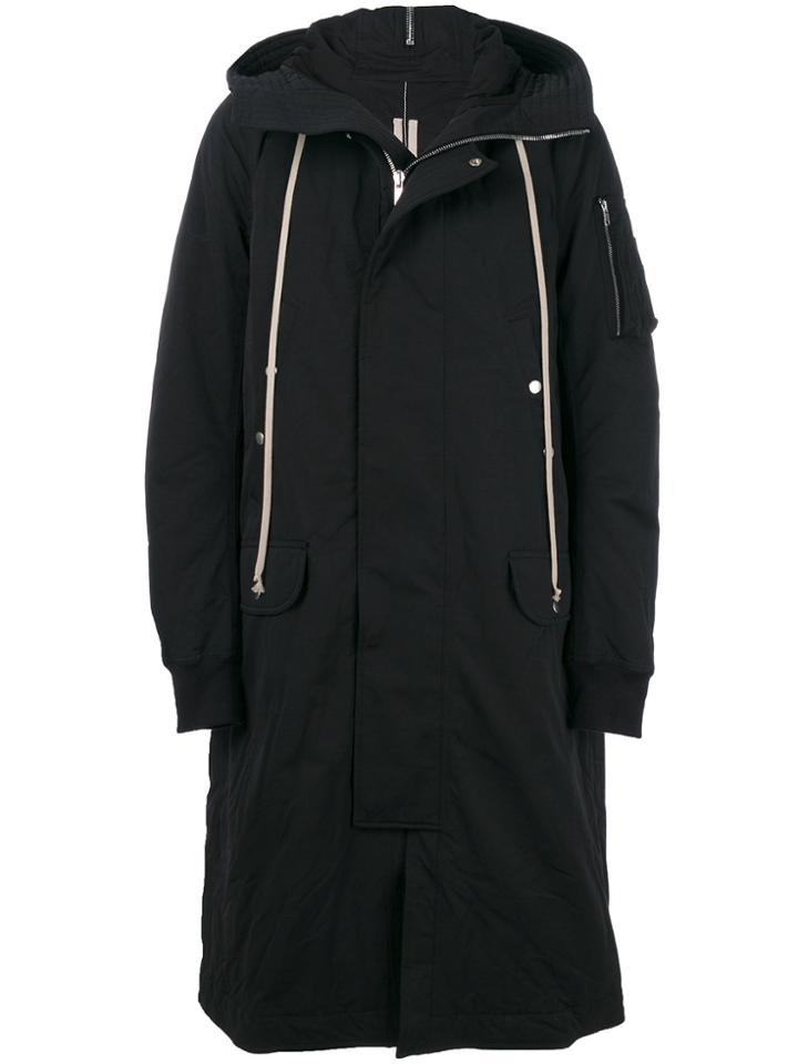 Rick Owens Drkshdw Oversized Hooded Parka Jacket - Black