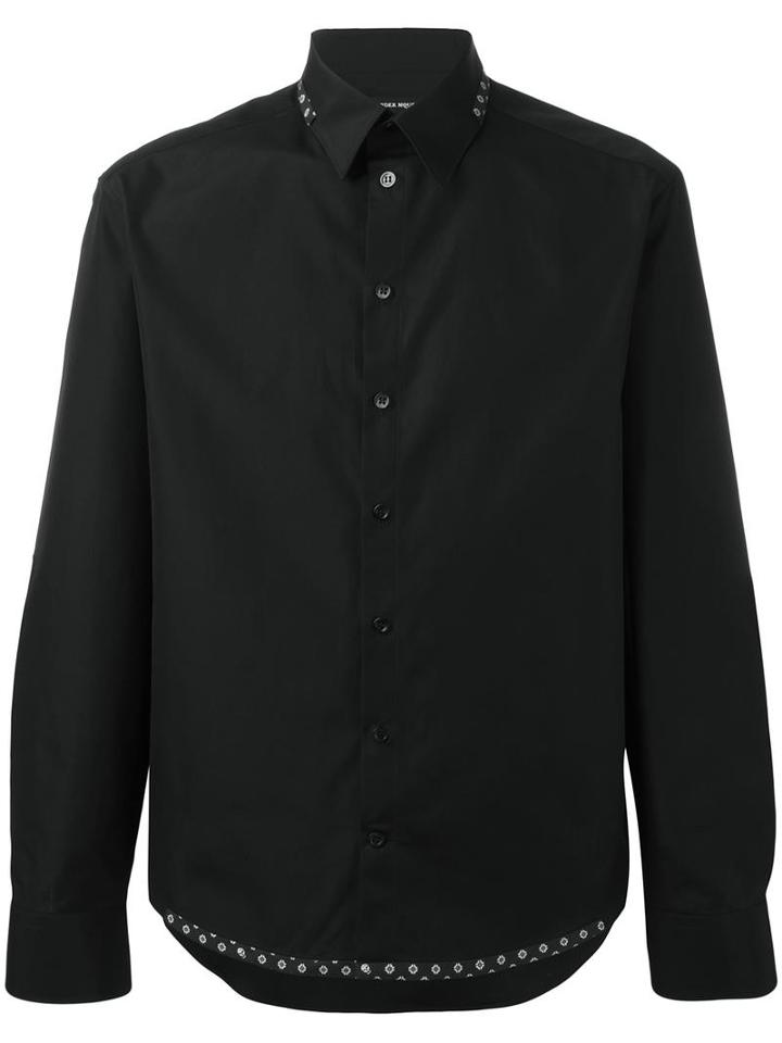 Alexander Mcqueen Piped Trim Shirt, Men's, Size: 38, Black, Cotton