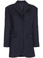 Wright Le Chapelain Pinstripe Tailored Jacket With Oversized Shoulders