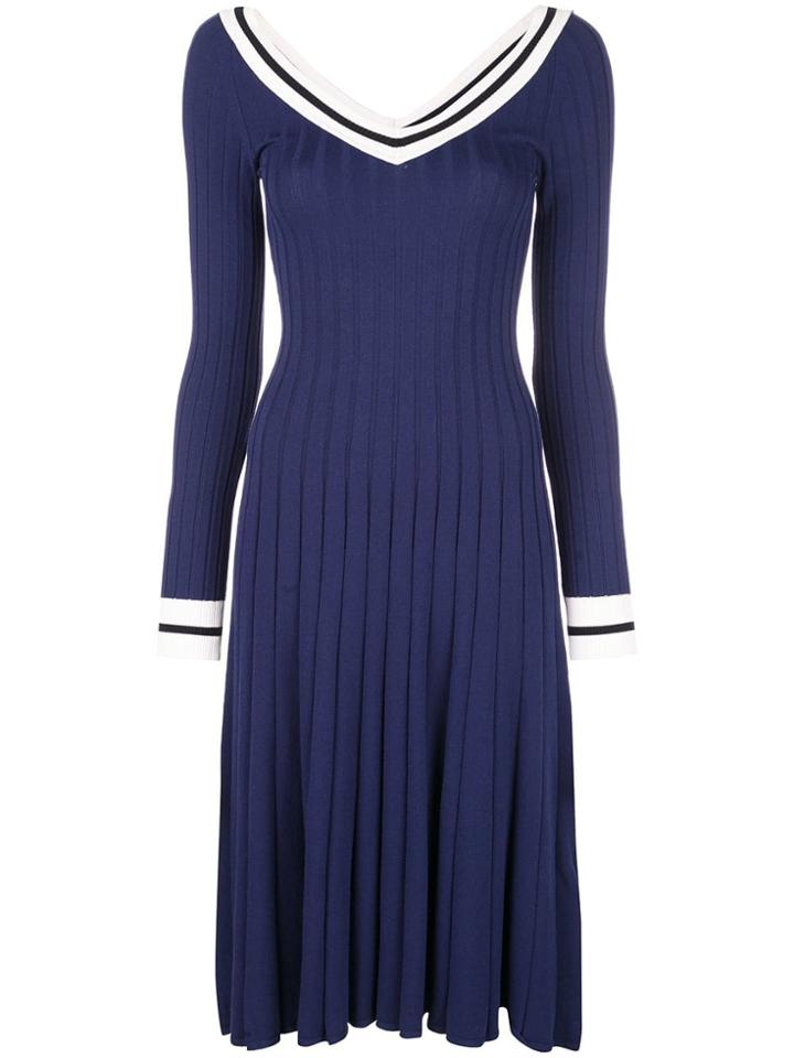 Sportmax Pleated Midi Dress - Blue