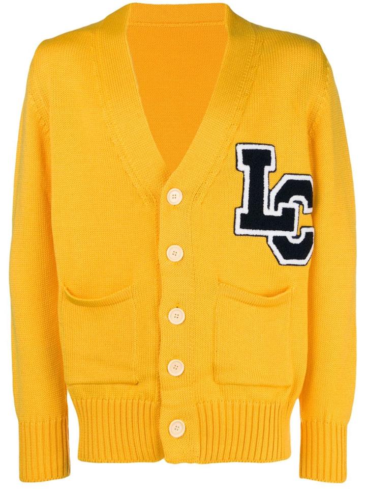 Lc23 Logo Embroidered Cardigan - Yellow & Orange