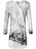 Ann Demeulemeester Printed Button Neck Sweater - White