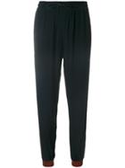 Zoe Karssen Drawstring Shimmer Cuff Track Pants - Black