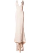 Stella Mccartney Plunging V-neck Gown, Women's, Size: 42, Pink/purple, Silk/viscose/acetate/spandex/elastane