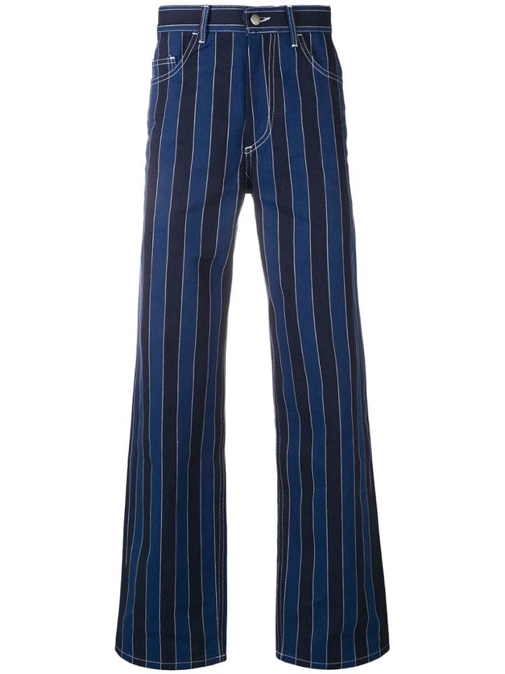 Ex Infinitas Pinstripe Flared Jeans - Blue