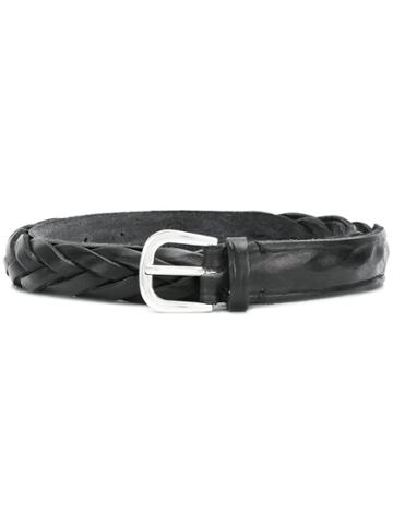 Italian Belts Woven Detail Belt - Black
