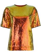 Victoria Victoria Beckham Sequin T-shirt - Yellow & Orange