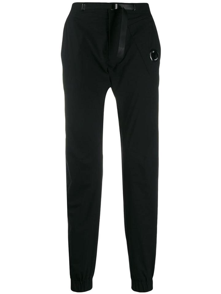 Cp Company Buckled Belt Trousers - Black