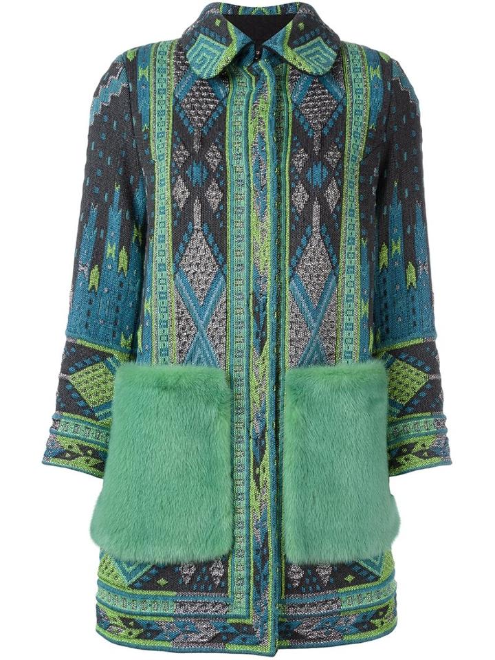 Giada Benincasa Ethnic Pattern Coat