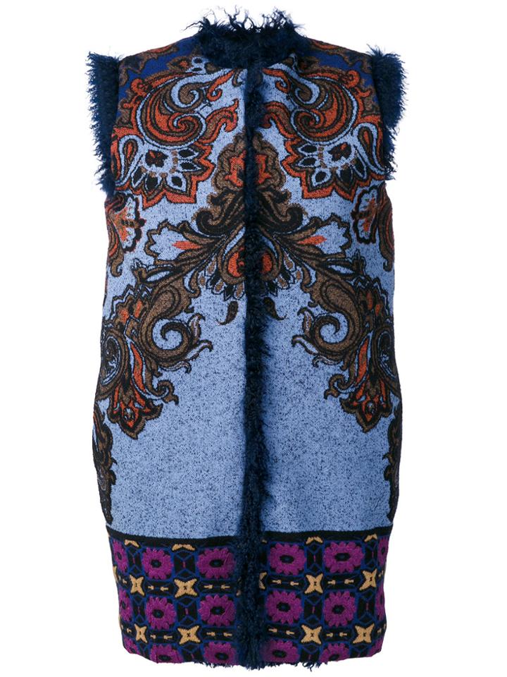 Etro Embroidered Cardi-gilet - Blue