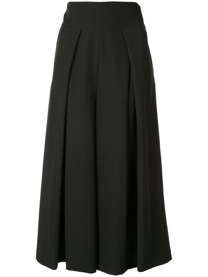 Milly Cropped Wide Leg Trousers - Black