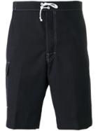 Thom Browne Drawstring Shorts, Men's, Size: 3, Blue, Wool/cupro