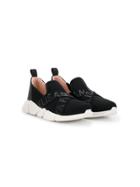 Elisabetta Franchi La Mia Bambina Teen Logo Crisscross Sneakers -