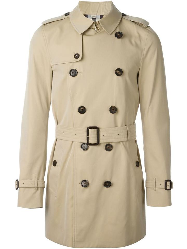 Burberry Belted Trench Coat, Men's, Size: 50, Nude/neutrals, Cotton/viscose